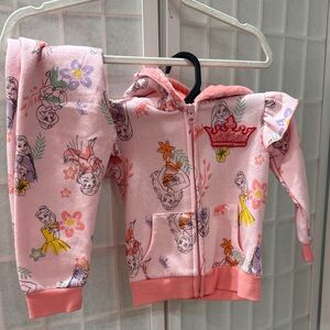 Girls Disney Princess Matching Set Like New Size 2T